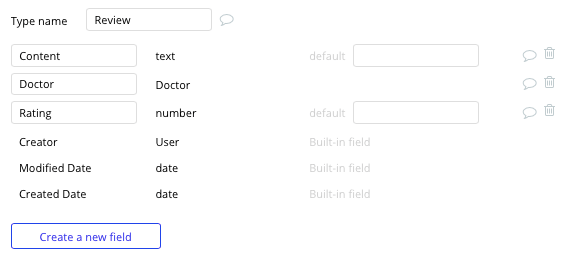 Bubble no code Zocdoc clone tutorial with review data type and fields