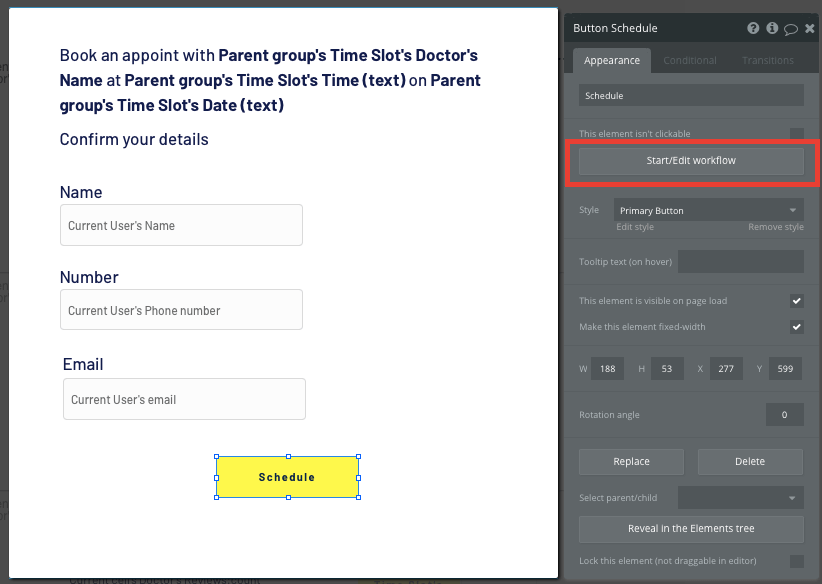 Creating a new workflow in Bubble’s no-code development tool