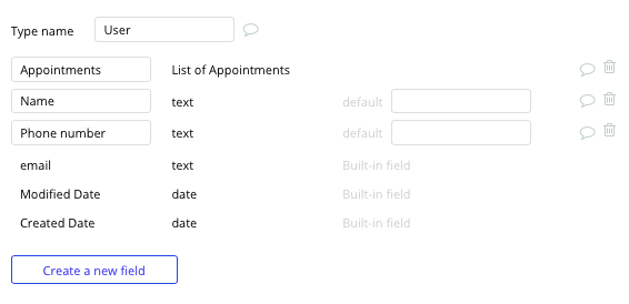 Bubble no code Zocdoc clone tutorial with user data type and fields