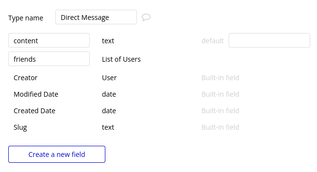 Creating the direct message data type for our Discord clone