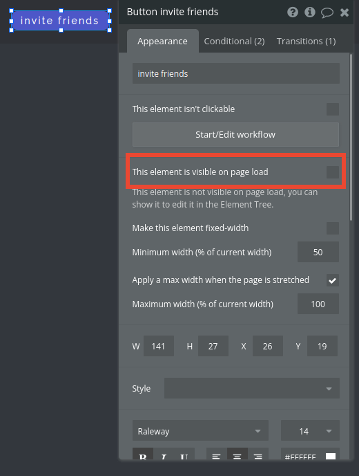 Invite friends button settings in Discord clone. 
