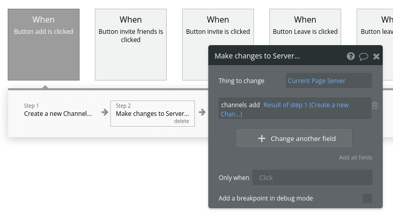 Creating channels for the Discord clone app