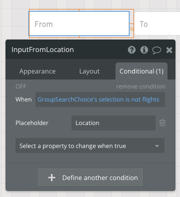 Changing the placeholder text of an input element based on custom state