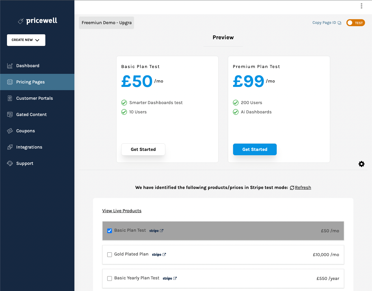 PriceWell Customer Portal Configuration - Preview