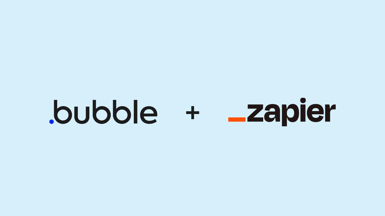 Bubble wordmark + Zapier wordmark.