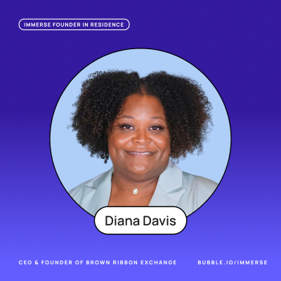 A headshot of Diana Davis on a blue background