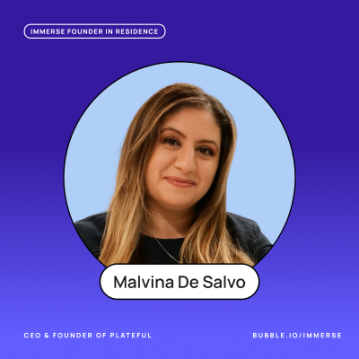 A headshot of Malvina De Salvo on a blue background