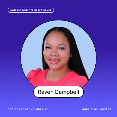 A headshot of Raven Campbell on a blue background