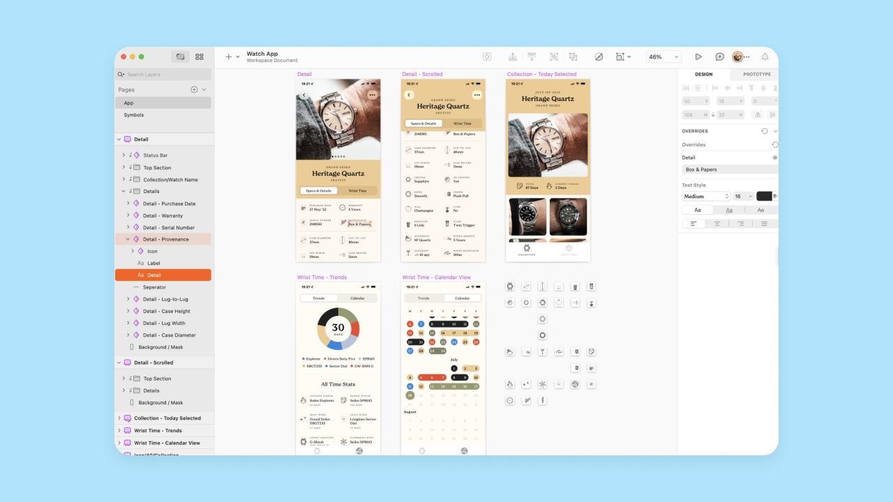 A screenshot of Sketch's editor