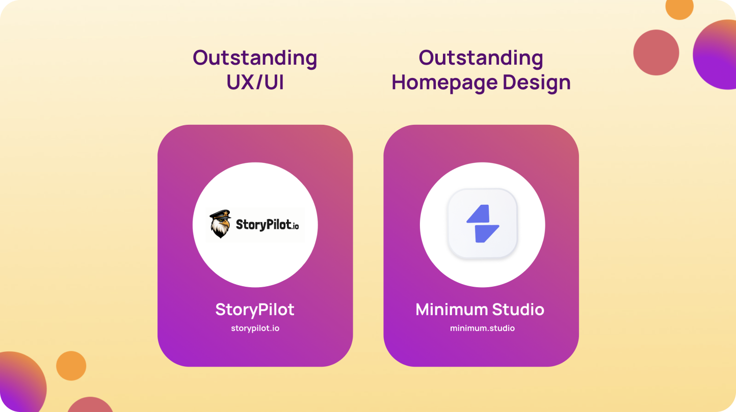 Outstanding UX/UI StoryPilot and Outstanding Homepage Design Minimum Studio