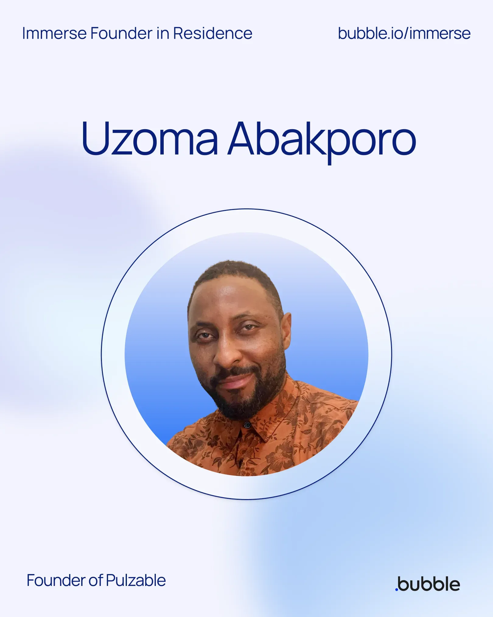 Uzoma Abakporo, Immerse Founder in Residence