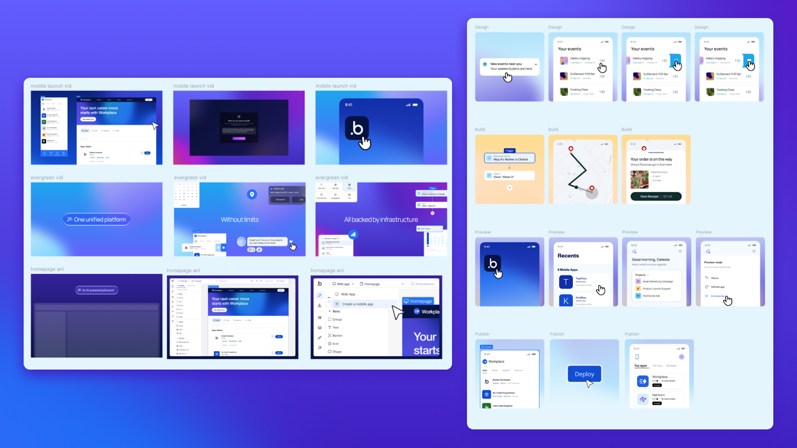 Screenshots from our existing brand system / image library