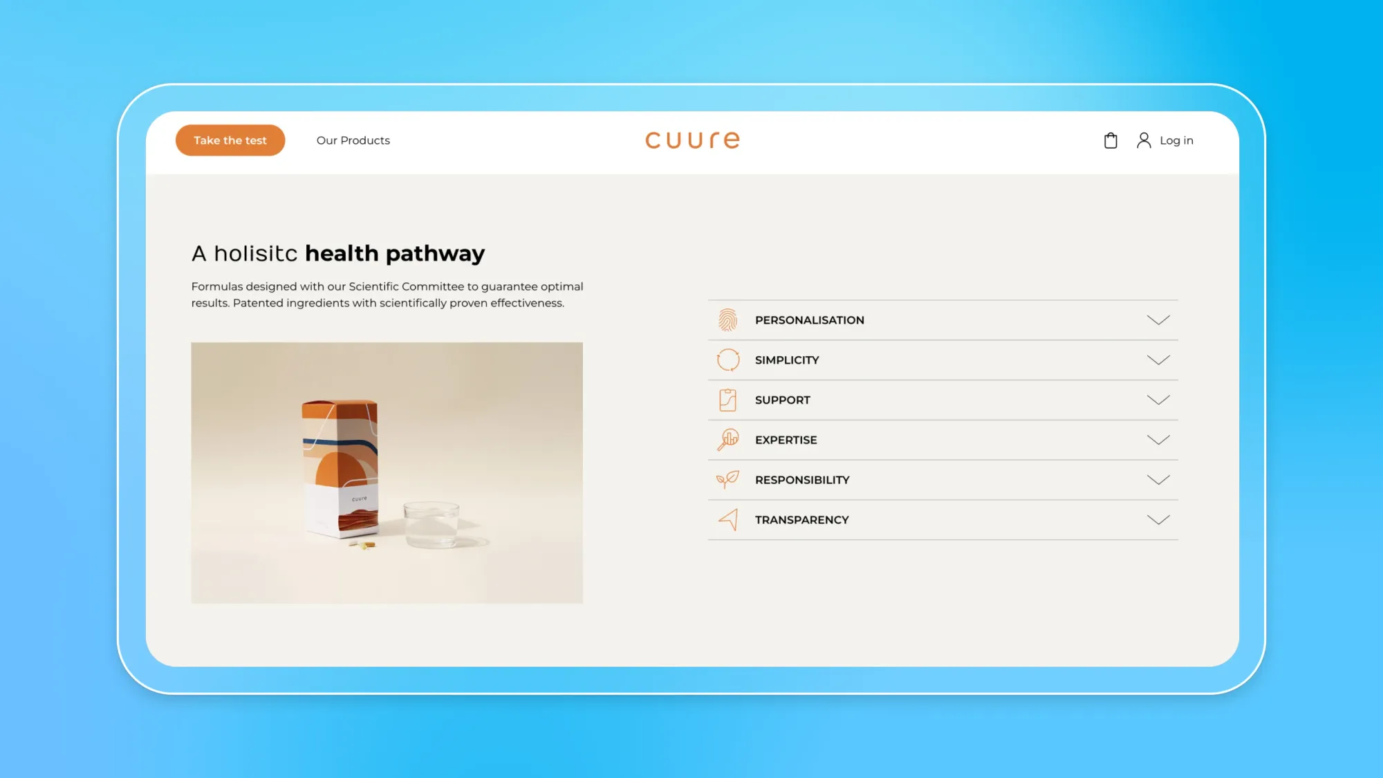 A screenshot of a product on Cuure