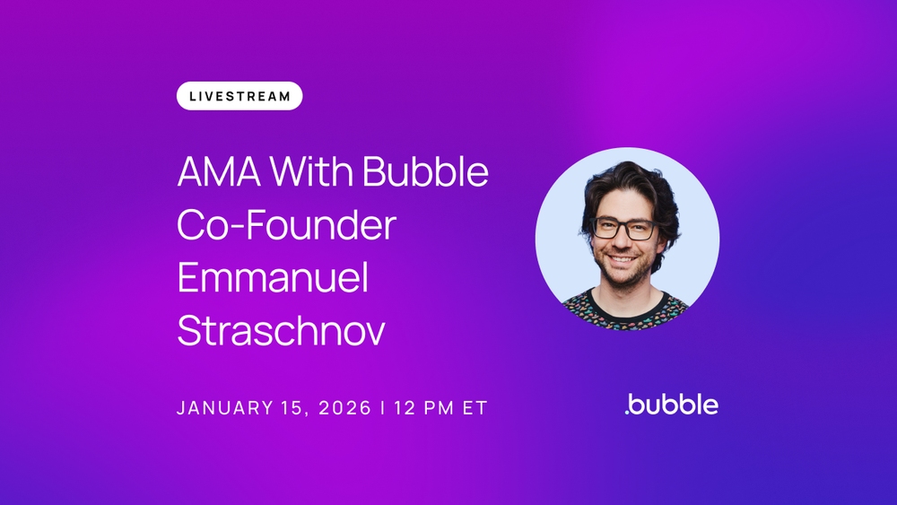 Emmanuel's headshot along with the AMA title and date information on a purple gradient.