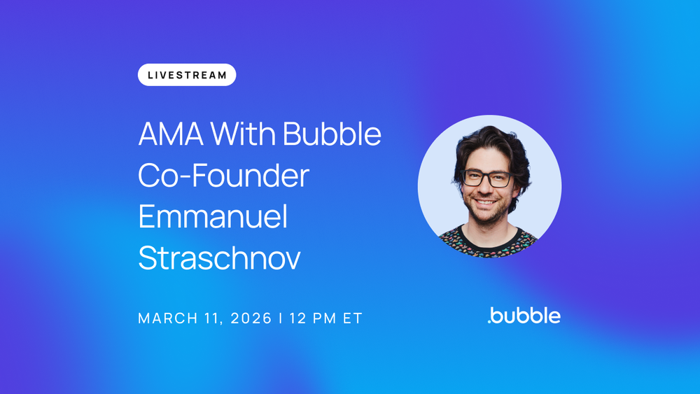 Emmanuel's photo next to the words, "AMA With Bubble Co-Founder Emmanuel Straschnov"