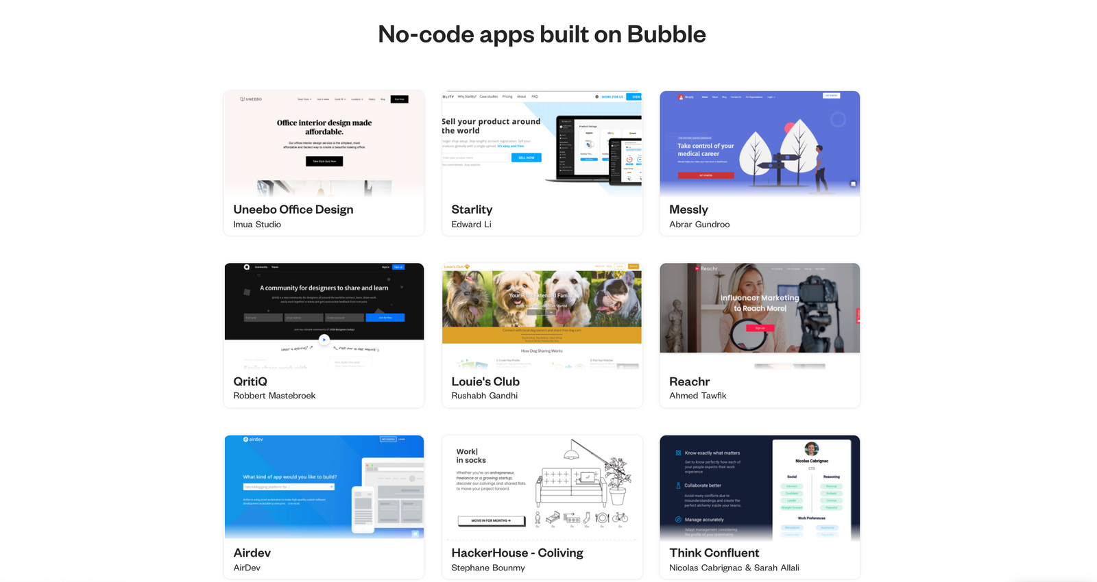 no code app builder bubble