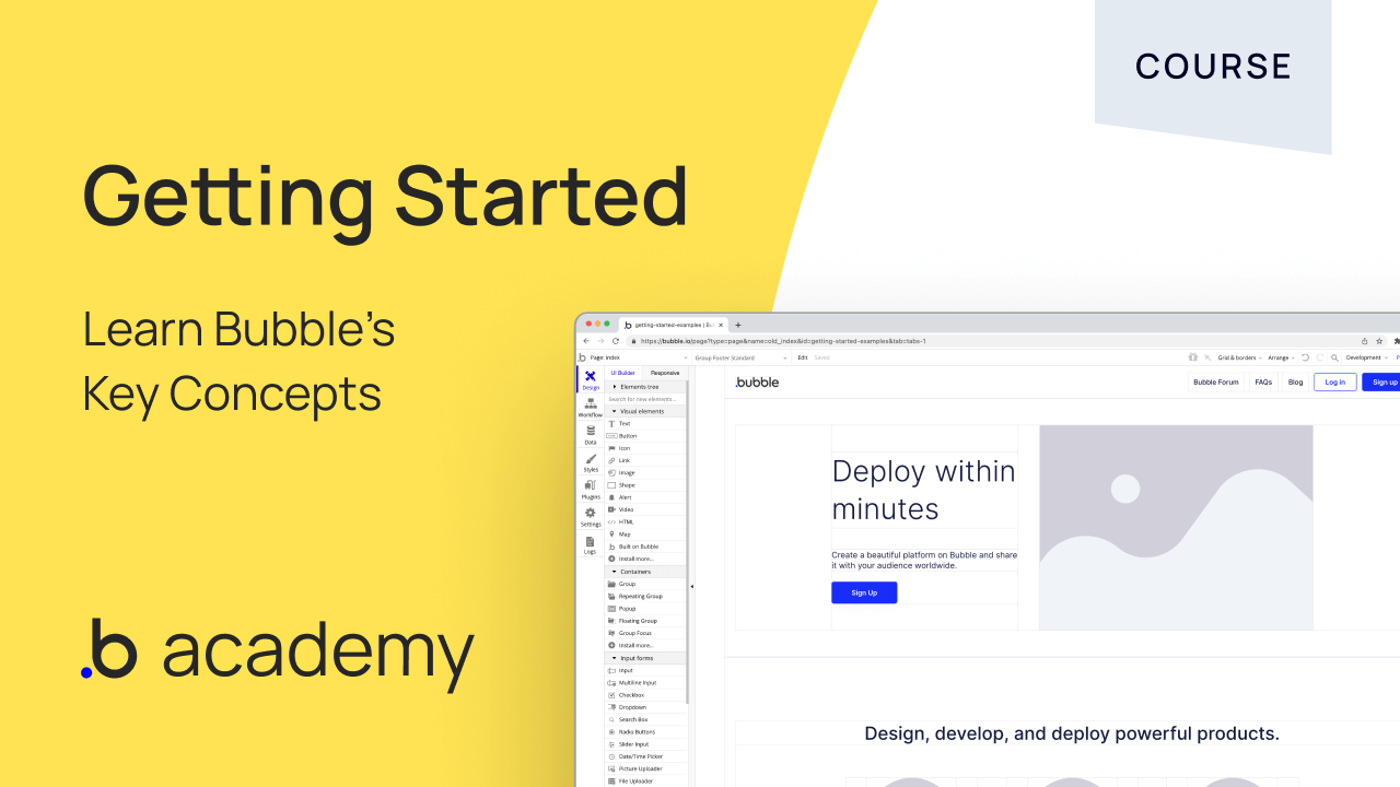 Getting started with Bubble.