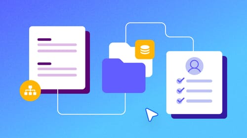 A pathway of a user input to a database to a user profile.