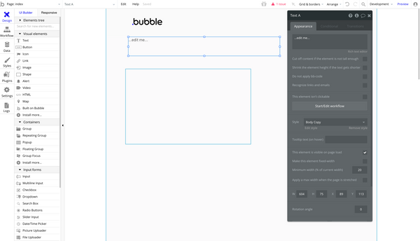 bubble mobile app builder