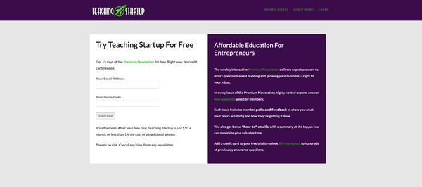 Bubble App of the Day: Teaching Startup