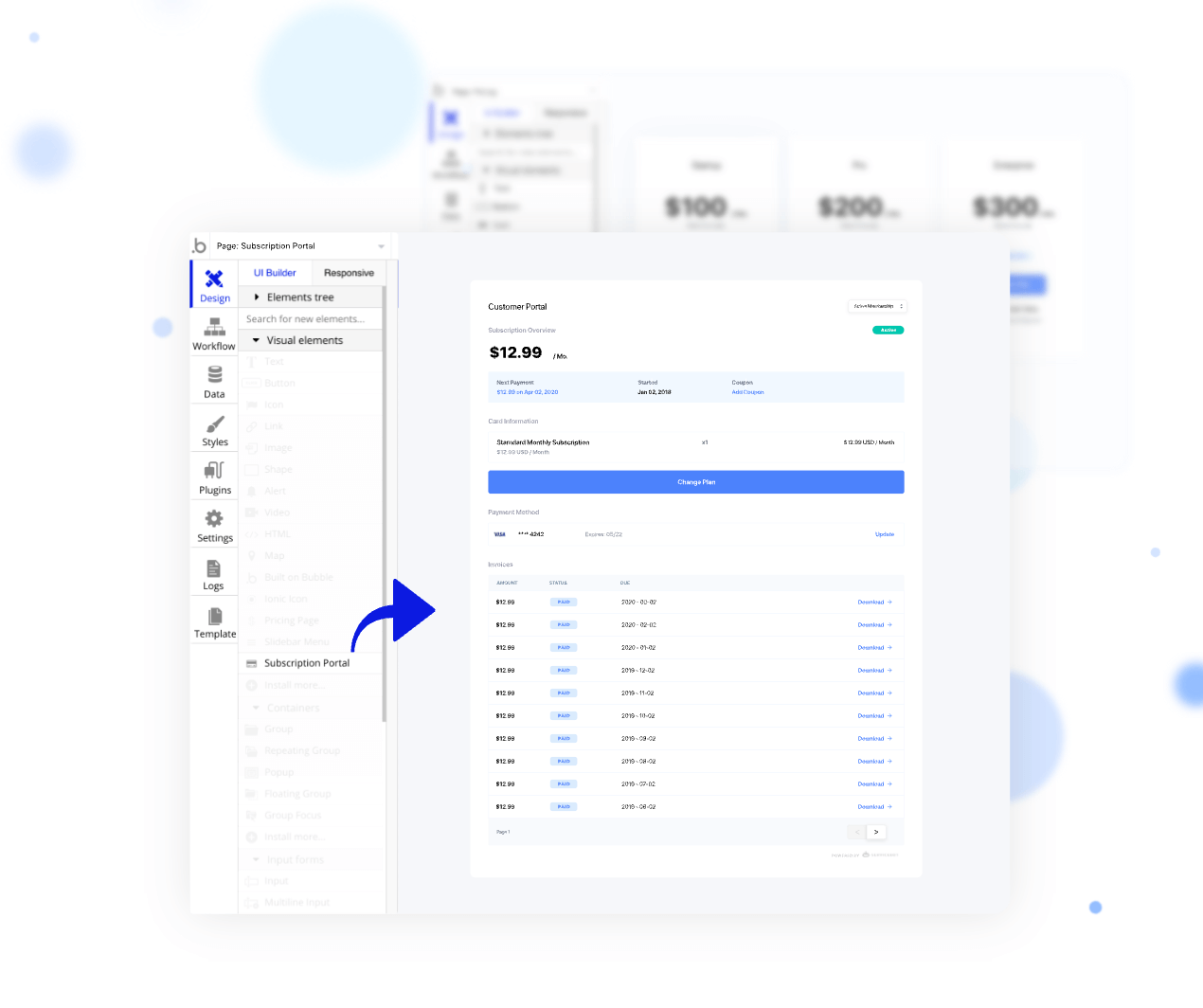 Servicebot + Bubble: Customizable UI/UX for SaaS Subscriptions